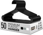 Utopia Home Clothes Hangers - Standard Plastic Hangers Space Saving - Durable Coat Hangers 50 Pack (Black)