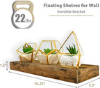 Sorbus Floating Shelves for Wall – 16 Inch Floating Shelf for Kitchen, Bedroom, Living Room, Bathroom, Home & Wall Decor - Mounted Bathroom Shelves with Invisible Brackets (Rustic Brown, 2 Pack)