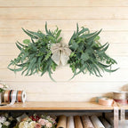 2 Floral Swag for Front Door 24" Greenery Teardrop Swag Eucalyptus Swag Summer Wreath with Eucalyptus Olives Leaves Mixed Berry for Wedding Arch Party Wall Home Garden Decor