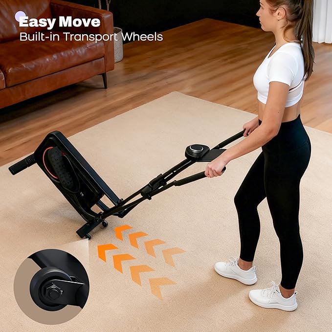 TOUSAINS Elliptical Trainer ET3, 32 Levels Magnetic Resistance, 18" Stride Length Elliptical Machine for Home, Compact Design with Hyper-Quiet Drive, 265 lbs Weight Capacity