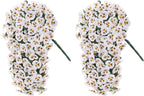 HyeFlora Artificial Flowers for Outdoors 2pcs Faux Silk Pansy Vines Lush UV Resistant Fake Hanging Flower Plants for Outside Porch Yard Patio Window Box (White)