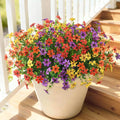 Artificial Flowers for Outdoors, 12 Bundles Multicolor Faux Silk Flower Spring Summer Decoration, Artificial Plants Fake Outdoor Flowers UV Resistant No Fade for Home Planter Porch Patio Yard Decor