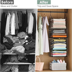 6-Tier Closet Hanging Organizer Shelves, Hanging Closet Organizer and Storage Bin with Adjustable Dividers, Metal & Foldable Closet Hanging Organizers and Storage for Clothes Sweaters Shoes Handbags