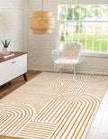 Lahome Abstract Bedroom Rugs, Soft Washable Area Rugs 4x6 Non Slip Rainbow, Ultra-Thin Orange Throw Carpet for Entryway Kitchen Living Room, Orange