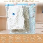 Travel Vacuum Bags with Rechargeable Pump,12 Pack Vacuum Storage Seal Bags for Clothing Suitcase Backpack, Space Saver Compression Clothes Storage Bag (12 Combo+ Electric Pump)