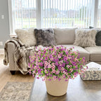 Artificial Fake Flowers Plants for Outdoor Spring Summer Decor, 12 Bundles Faux Silk Flowers for Outdoor Outside Planter Colorful Daisy UV Resistant Look Real for Front Door Porch Patio Yard