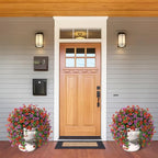 Artificial Hanging Flowers for Outdoors, 2 Pcs Fake Hanging Plant Spring Summer Decoration, UV Resistant No Fade Faux Flower for Porch Patio Yard Window Home Decor(Red Purple)