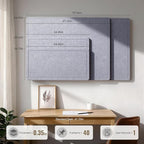 Large Bulletin Board, 35 X 24 Inches Felt Cork Board with 40 Pushpins, Foldable Felt Notice Pin Board Photo Display Board with Self-Adhesive Tape for Office Home School (Light Gray, 35x24 inch)