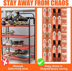 Windyun 40 Over the Door Shoe Organizer Large Mesh Pocket Hanging Shoe Rack for Closet Orange Nonslip Behind Door Storage Holder Back to School Organizer for Dorm Room College Classroom Storage
