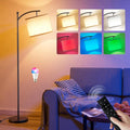 Ambimall Floor Lamp with Smart Light Bulb, RGB + Color Temperatures Bright Dimmable (Beige Shade & Black Pole)