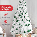 Prextex 36 Piece Christmas Ornaments Set - Emerald Green Christmas Tree Decorations - Shatterproof Ball Ornaments in Small, Medium, and Large Sizes - Durable Holiday Decor for Indoor and Outdoor Use
