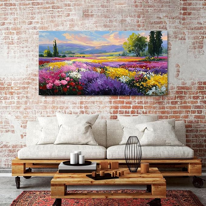 Flower Wall Art Vintage White Floral Canvas Pictures Abstract Blooming Flower Prints Painting Large Abstract Botanical Blossom Wall Decor Elegant Artwork Bedroom Living Room Decoration 29.53x57.87"