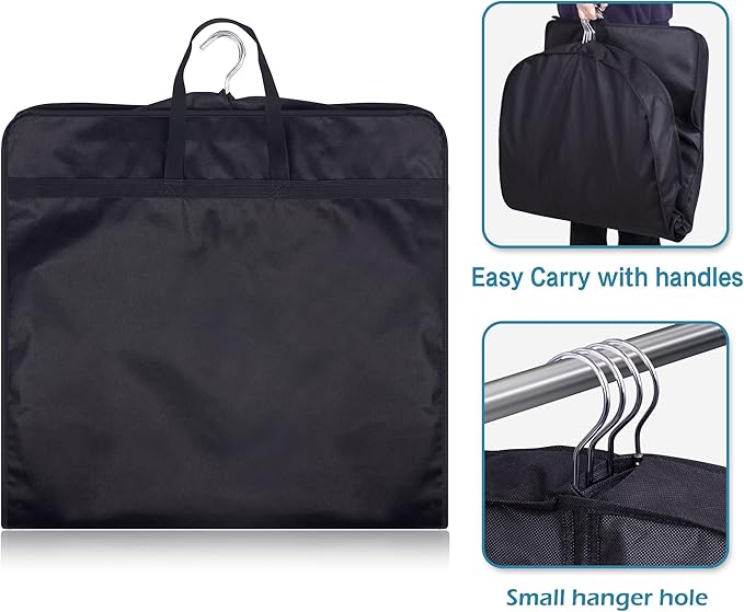 KIMBORA 43" Suit Bags for Closet Storage and Travel, Gusseted Hanging Garment Bags for Men Suit Cover With Handles for Clothes, Coats, Jackets, Shirts（3 Packs）