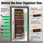Over The Door Shoe Organizer with 12 Large Breathable Pockets - Durable Hanging Storage for the Entire Family's Shoes (Espresso)