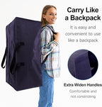 12 Pack Heavy Duty Extra Large Moving Bags W/Backpack Straps - Strong Handles & Zippers, Storage Totes For Space Saving, Fold Flat, Alternative to Moving Box and Storage Bin, Blue