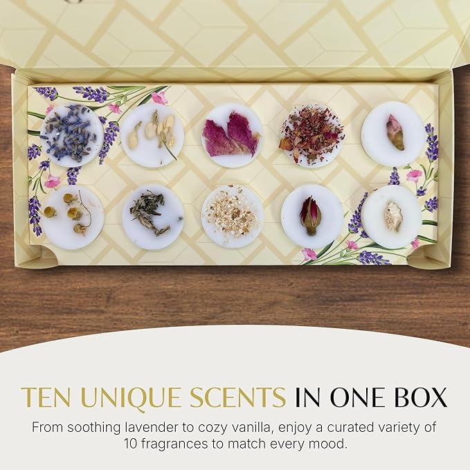 Anovina Wax Melts Gift Set –Strong Scented Soy Wax Melt Natural Plant Based Candle Melts Highly Scented Valentines Day Gifts for Women, Wife, mom and Girlfriend