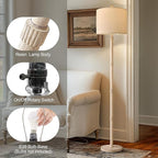 BOBOMOMO Retro Farmhouse Floor Lamp Rotary Switch, 62" Resin Vintage Floor Lamp, Rustic Tall Floor Lamps for Living Room, Corner, Bedroom, Office(Without Bulb)