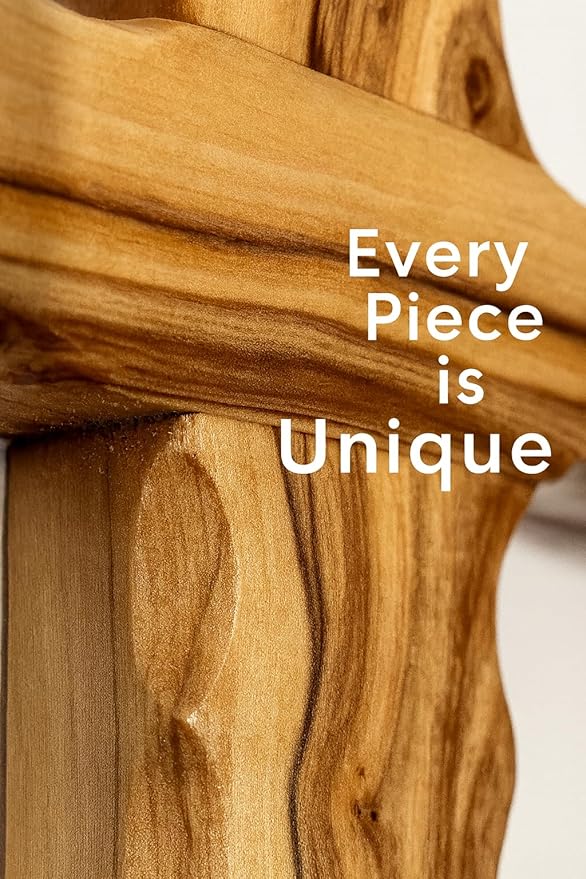 Zuluf 6.2" Olive Wood Plain Wall Cross | Christian Handmade Wooden Cross for Wall from Jerusalem Holy Land | Wall Cross for Home Decor | Catholic Wall Art | Religious Christian Decor Gift