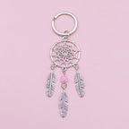 AUEAR, 6 Pack Dream Catcher Keychain Silver Handmade Key Ring for Bag Ornament Accessories DIY Jewelry Crafts