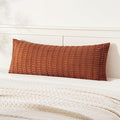 MIULEE Pack of 1 Fall Dark Rust Long Body Lumbar Decorative Throw Pillow Cover 14x36 Inch for Bed Couch Sofa Living Room Soft Boho Pillow Cover Modern Farmhouse Home Decor