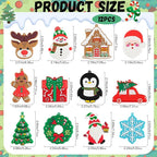 kockuu Christmas Ornaments for Tree Decorations, 12pcs Soft PVC Hanging Ornaments Snowflake Gingerbread House Snowman for Christmas Tree Gift Box, Winter Holiday Party, Home, Office Decor