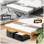 Dayacoco Underbed Storage with Wheels, 2 Pack Under Bed Storage Containers with Clear Lids, No Assembly Required 10.1 inch Rolling Under Bed Storage for Clothes, Blankets