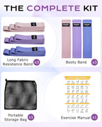 Fabric Resistance Bands for Working Out - Booty Bands for Women Men with Workout Bands Guide, Exercise Bands Resistance Bands Set for Leg, Butt, Glute Bands for Home Gym Fitness, Yoga, Pilates