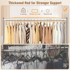 EAGMAK Heavy Duty Clothes Rack Load 420 LBS, Rolling Garment Rack with Lockable Wheels, Standing Metal Clothing Rack, Portable Wardrobe Sturdy Coat Rack for Hanging Clothes (Silver, 59″×18.9″×63″)