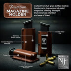Buffalo Leather Magazine Holder - IWB/OWB Convertible - Right/Left Handed for Men and Women - Premium Mag Belt Pouch - Compatible with Glock & Sig