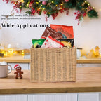Woven Magazine Holder, 15'' x 6'' x 11'' Book Basket with Built-in Handles, Narrow File Storage Newspaper Organizer for Living Room, Bedroom, Office, Bathroom