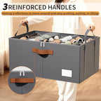2 Pack Shoe Organizer for Closet, Foldable Shoe Storage Organizer with Clear Cover, Lable and Reinforced Handles, Space Saving Shoes Box Fits up to 20-40 Pairs, Gray