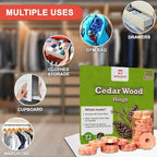 Cedar Blocks for Clothes Storage - Raimarket 30 Pack Cedar Rings - 100% Natural Aromatic Cedar Wood Chips for Closets, Wardrobe, Drawers & Shelves - Scented Wardrobe Freshener- Moisture Absorption