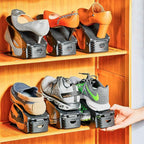 Shoe Slots Organizer, 24PCS Adjustable Double Layer Stack Shoe Rack, 50% Space-Saving Storage Rack Holder, Black