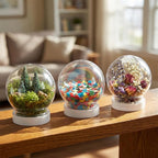 36Pcs DIY Clear Plastic Water Globes Kit, Shatterproof Snow Globes for Bulk Summer Camp Crafts, Kids Pool Party Favors, Beach Souvenirs & Sensory Jars