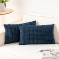 Aegero Pack of 2 Corduroy Decorative Throw Pillow Covers 12x24 Inch Soft Striped Pillow Covers Modern Farmhouse Home Decor for Sofa Living Room Couch Bed（Teal）