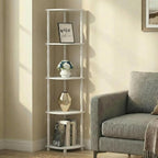 Furinno Turn-N-Tube Storage Shelves, 5-Tier Open Frame Book Shelf, Standing Corner Shelf, Toolless Open Shelves, Classic Tubes, for Organization and Storage, Living Room, Home Office, White