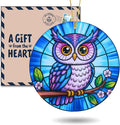 Owl Christmas Ornaments 2025 Stained Glass Effect Acrylic Hanging Gift, for Women, Owl Ornaments for Tree Windows, Ornaments for Christmas Trees Holiday Gifting, Thanksgiving Gift