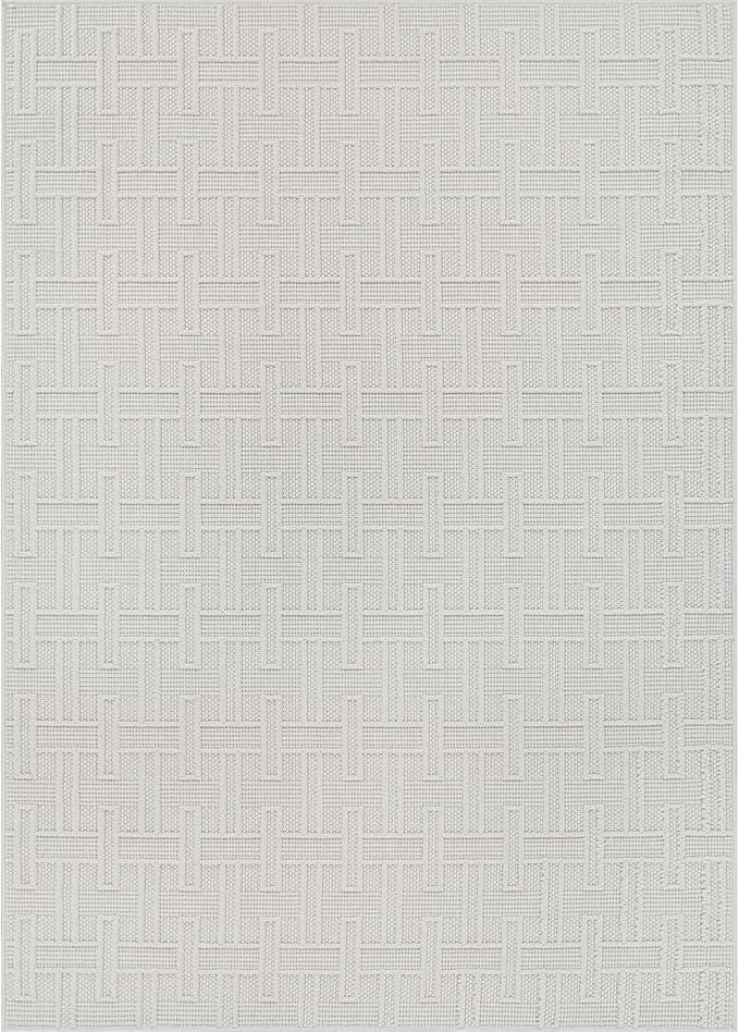 Micro Loop Indoor Rug White 8x10 Boho Geometric Neutral Area Rugs for Living Room Soft Luxury Modern Low and High Pile Durable Stain Resistant Non-Shedding Indoor Area Carpet 8 x 10