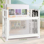 White Magazine Holder, Metal Magazine Rack Floor, Magazine Storage Basket, Mesh Magazine File Holder, Magazine Holders for Shelves，Magazine Stand for Desk, Folder Organizer Bin for Magazines