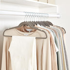 Amazon Basics Slim Velvet Non-Slip Space Saving Suit Clothes Hangers, Sturdy Metal, Gray/Silver, 30-Pack
