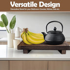 Wood Riser Rustic - Rectangular Pedestal Stand - Brown, 9 x 6 x 1.5 Inch