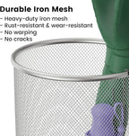 19.5" H Mesh Umbrella Stand - Ventilated Mesh Umbrella Holder for Entryway - Extra Capacity Storage for Umbrellas Canes & More - Freestanding Indoor Organizer 10.4" L x 10.4" W x 19.5" H - 2P Silver