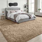 Fluffy Area Rugs 9x12 Living Room Bedroom: Ultra Soft Shag Rug Upgrade Non-Slip Non-Shedding Large Fuzzy Plush Carpet Indoor Floor Carpets for Kids Room Playroom Nursery Dorms Home Decor Beige