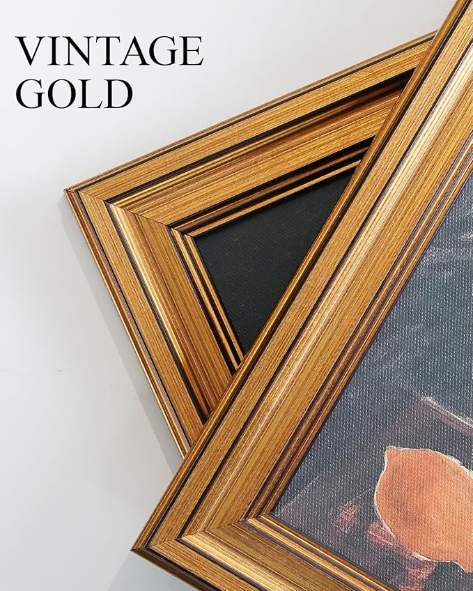 VIYYIEA Vintage Gold Framed Wall Art, Sketch Birds Canvas Painting, Cute but Exquisite Wall Decor, No Glass No Glare, Suitable for Bedside Tables, Foyer, Bookshelves,【Hummingbird】-10L x 8W