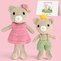 Big Sister Crochet Gift – Big Sister Little Brother Bear Dolls, Handmade Matching Stuffed Animals for Sibling Celebration, Older Sister Gift