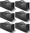6 Pack Heavy Duty Extra Large Moving Bags W/Backpack Straps - Strong Handles & Zippers, Storage Totes For Space Saving, Fold Flat, Alternative to Box and Bin (40 gal, Black)