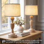 Lampshades Set of 2, Drum Lampshades 11.6" Top x 12.6" Bottom x 9.8" High, Seaside village Medium Lampshades (Spider Fitter), Beige Lampshades Natural Linen Hand Crafted, Easy Assembly Required