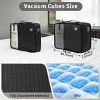 Eulant Reusable Compression Packing Cubes With Pump for Men/Women Business Travel,Professional IPX8 Vacuum Bags for Packing Organizers,Packing Cube for 20inch Suitcases Luggage for Business(With Pump)