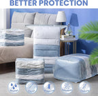 6 Pack Vacuum Storage Bags, Jumbo Cube 31x40x15 Inch, Extra Large Vacuum seal Bgas for Comforters, Blankets, Pillow, Quilts, Space Saver Clost Oragnization-Clear