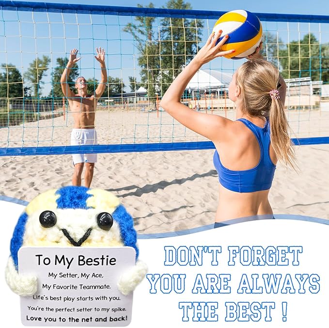 Handmade Collectible Volleyball for Her,Emotional Support Gift for Girlfriends,Volleyball Lover Gifts,Cute Home Decor for Sister & BFF,Work Bestie Bestfriend for Birthday